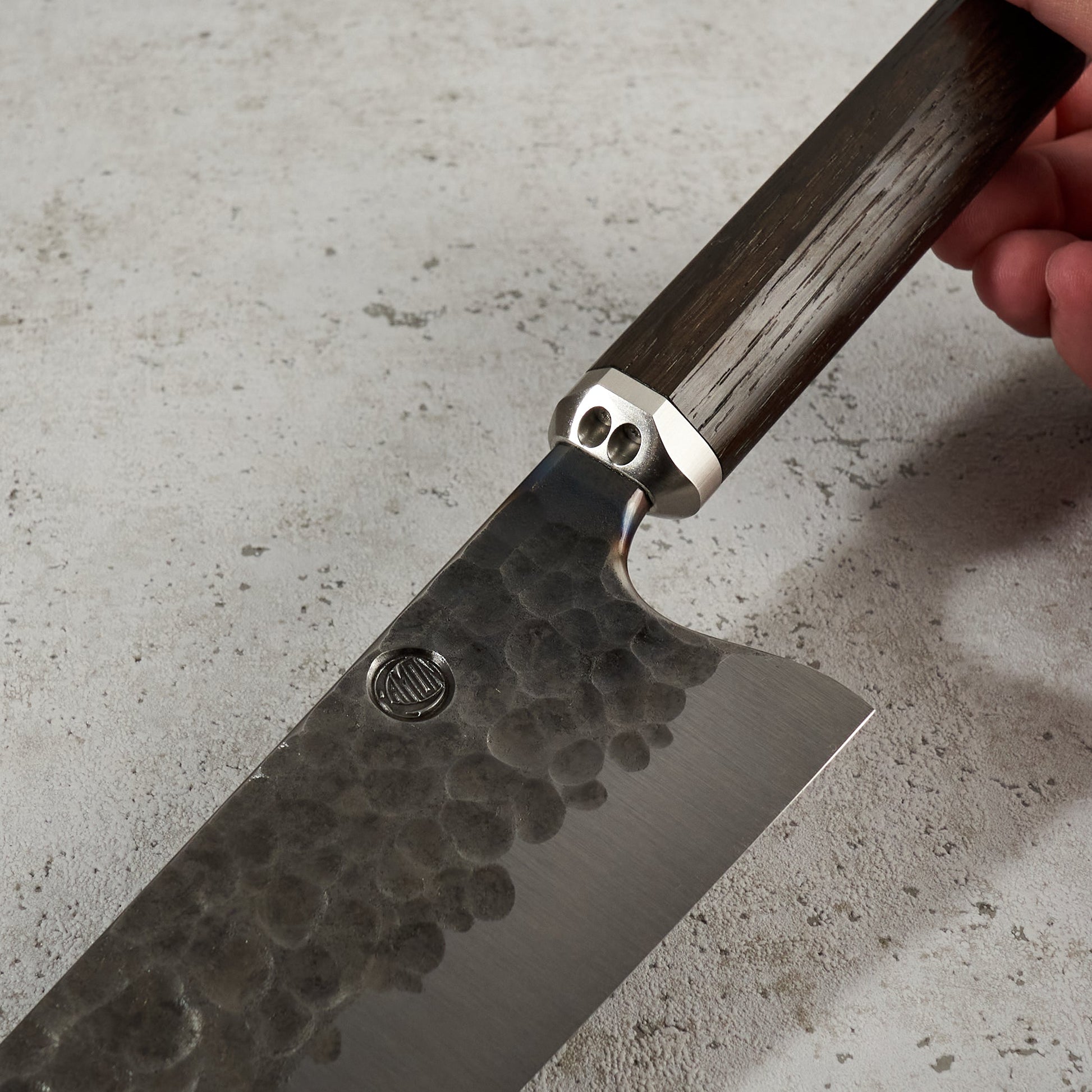 Santoku 210mm 'Denty' KU Bog Oak & Stainless – view 9
