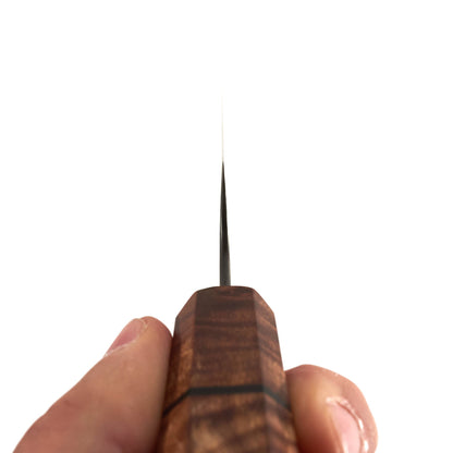 ScheepersBuilt Petty 150mm Honyaki W1 - Karelian Birch - Choil