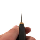 ScheepersBuilt Petty 150mm Honyaki W1 - Micarta with brass bolster - Choil