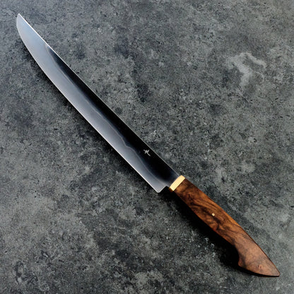 Slicer 260mm Honyaki C130 Walnut Burl & Brass
