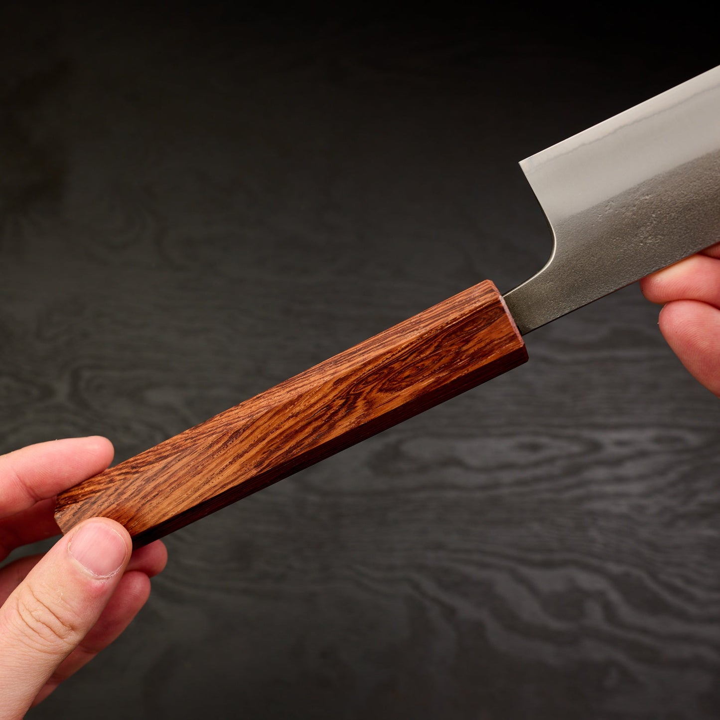 Sujihiki 240mm Nashiji Shirogami #2 with Mono Rosewood Handle – detail view
