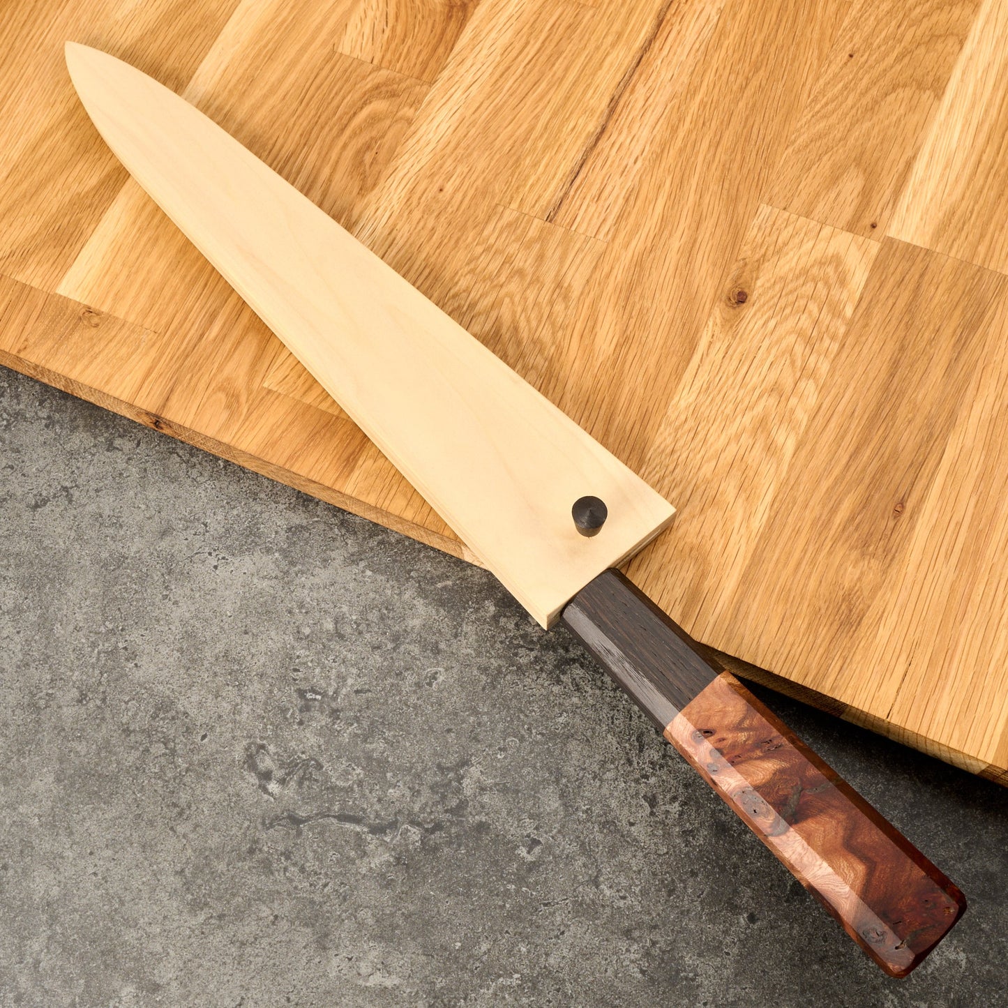 Sujihiki 270mm Suminagashi Clad 135Cr3 Ku Kasumi – blade close-up