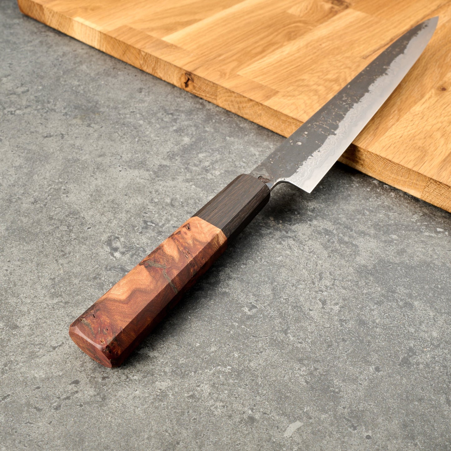 Sujihiki 270mm Suminagashi Clad 135Cr3 Ku Kasumi – side profile