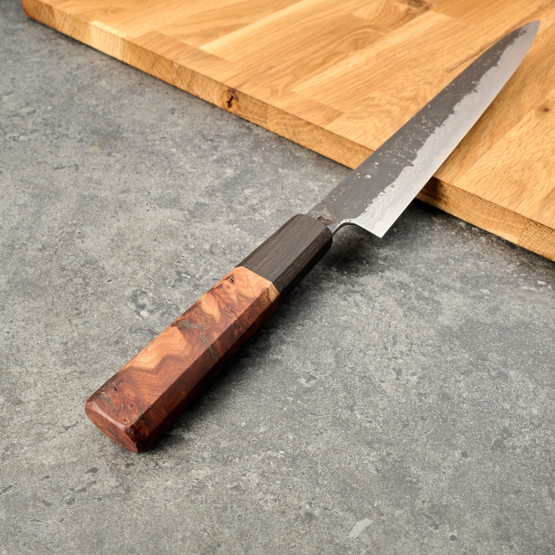 Sujihiki 270mm Suminagashi Clad 135Cr3 Ku Kasumi – side profile