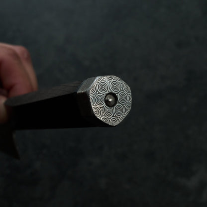 Sujihiki 265mm 'Foighne' Damasteel Concentric & Apex Ultra – handle detail