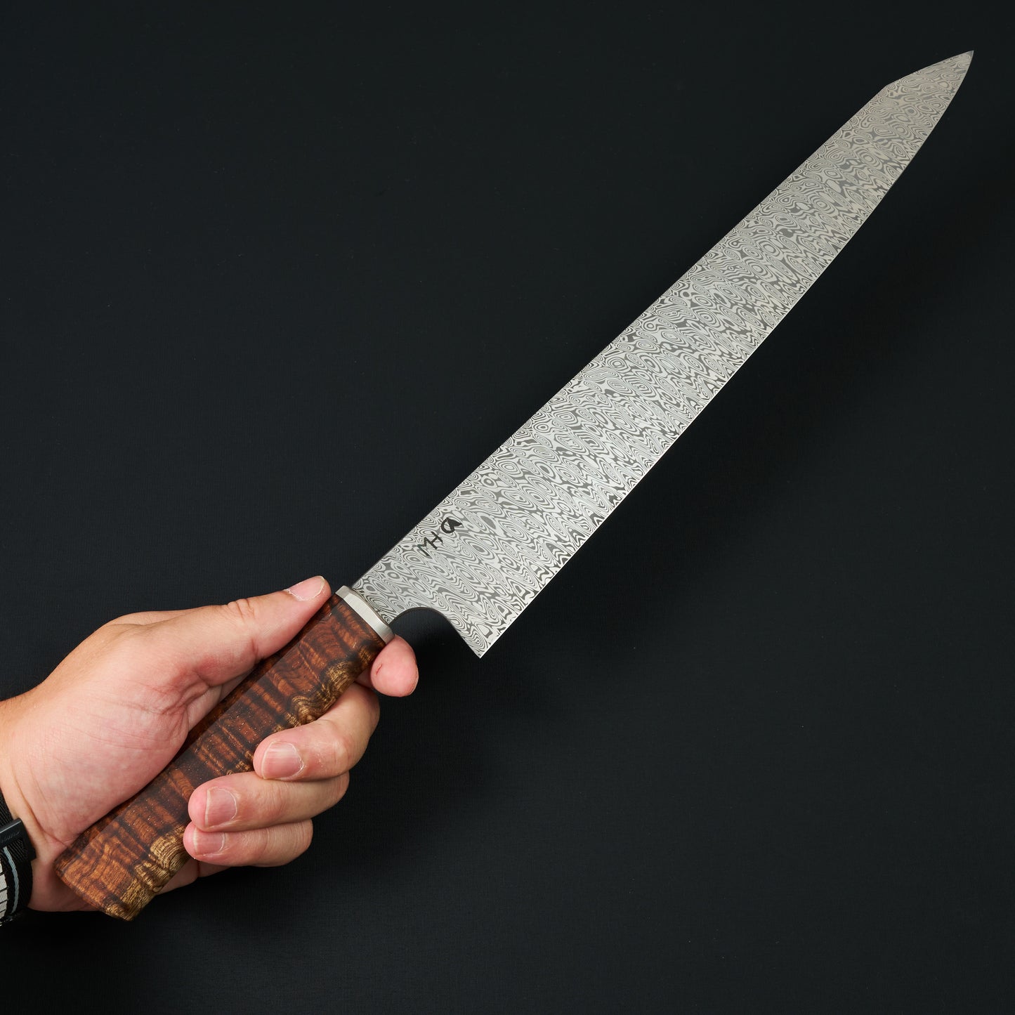 Sujihiki 270mm Damasteel & Koa – detail view