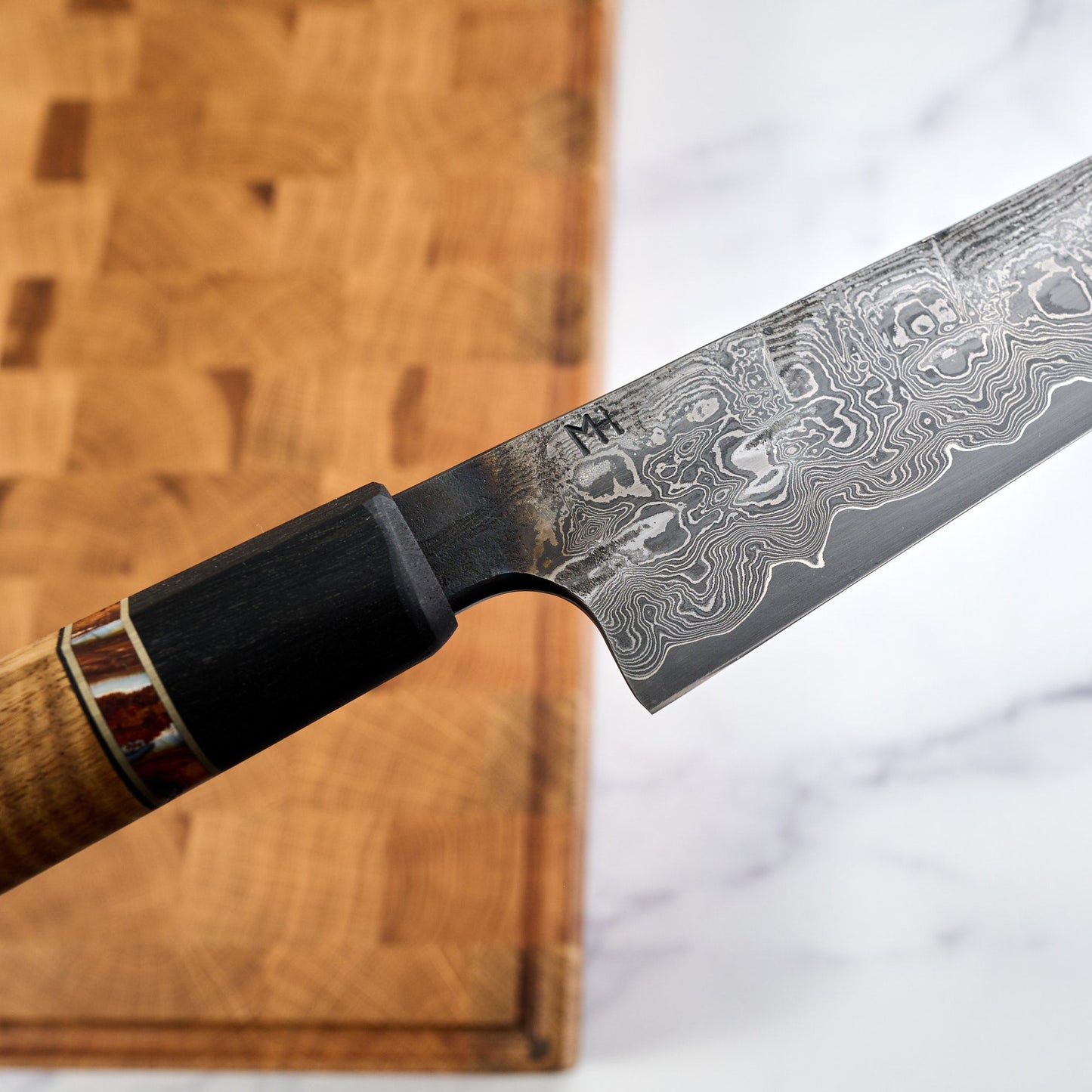 Sujihiki 300mm Damascus Clad 1.2519 Go Mai – side profile