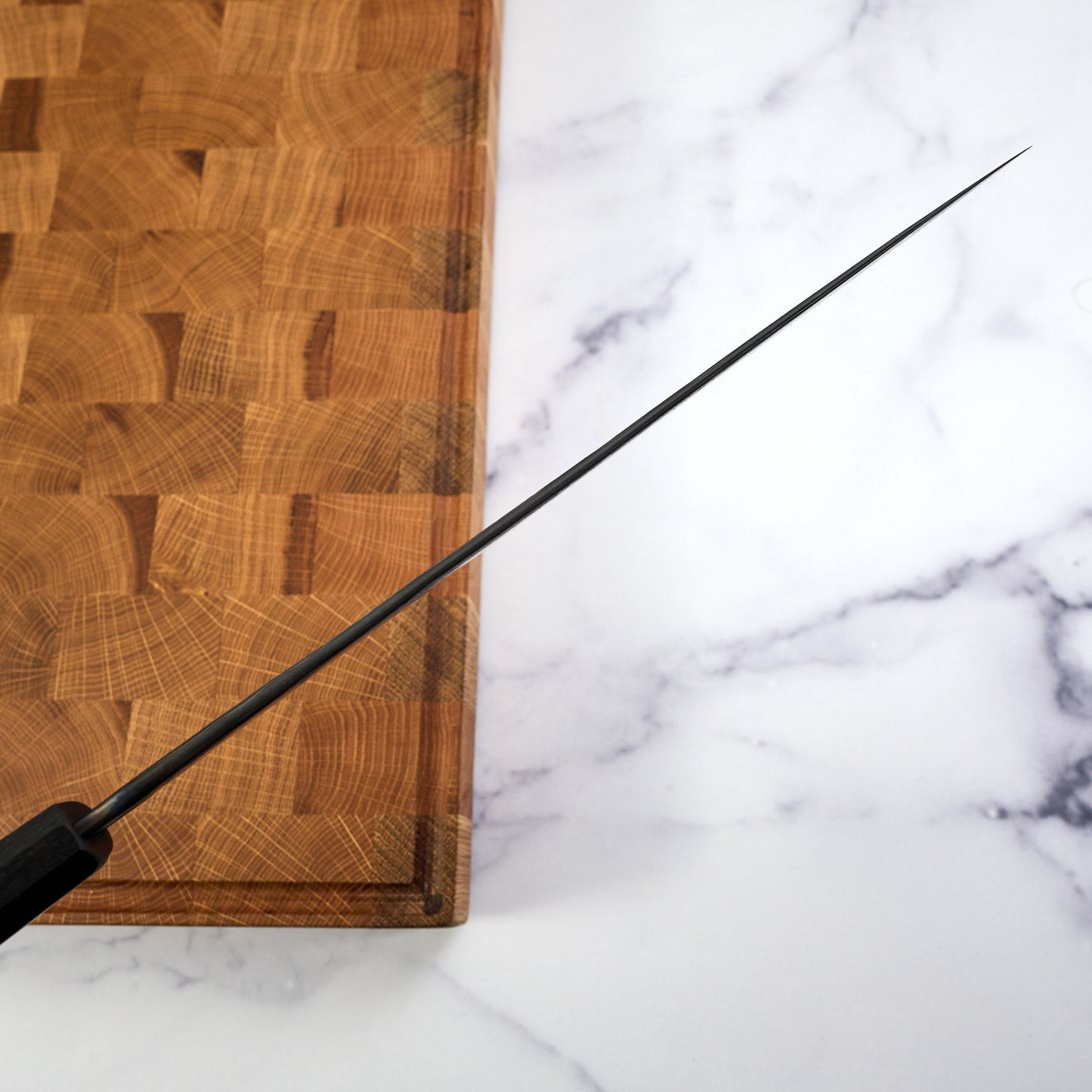 Sujihiki 300mm Damascus Clad 1.2519 Go Mai – handle detail
