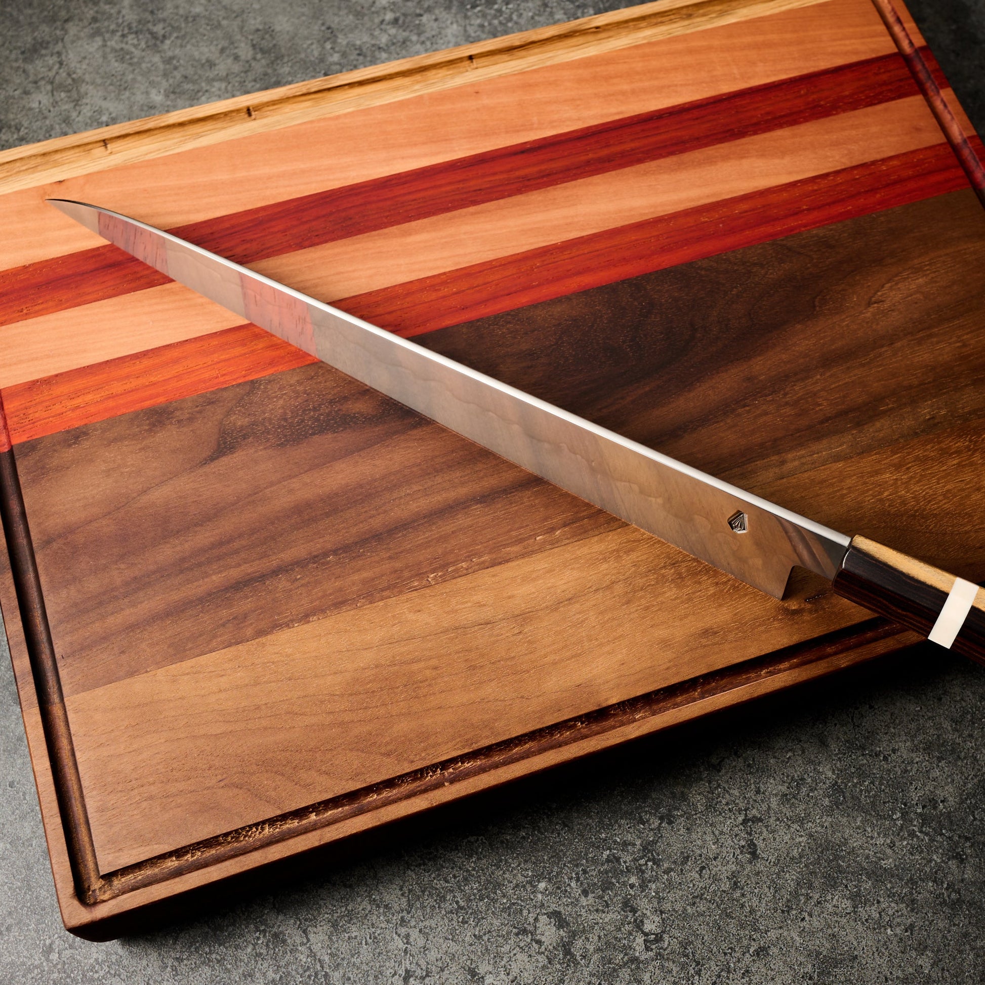Sujihiki 305mm Honyaki 135Cr3 Rosewood & Imitation Ivory – view 6