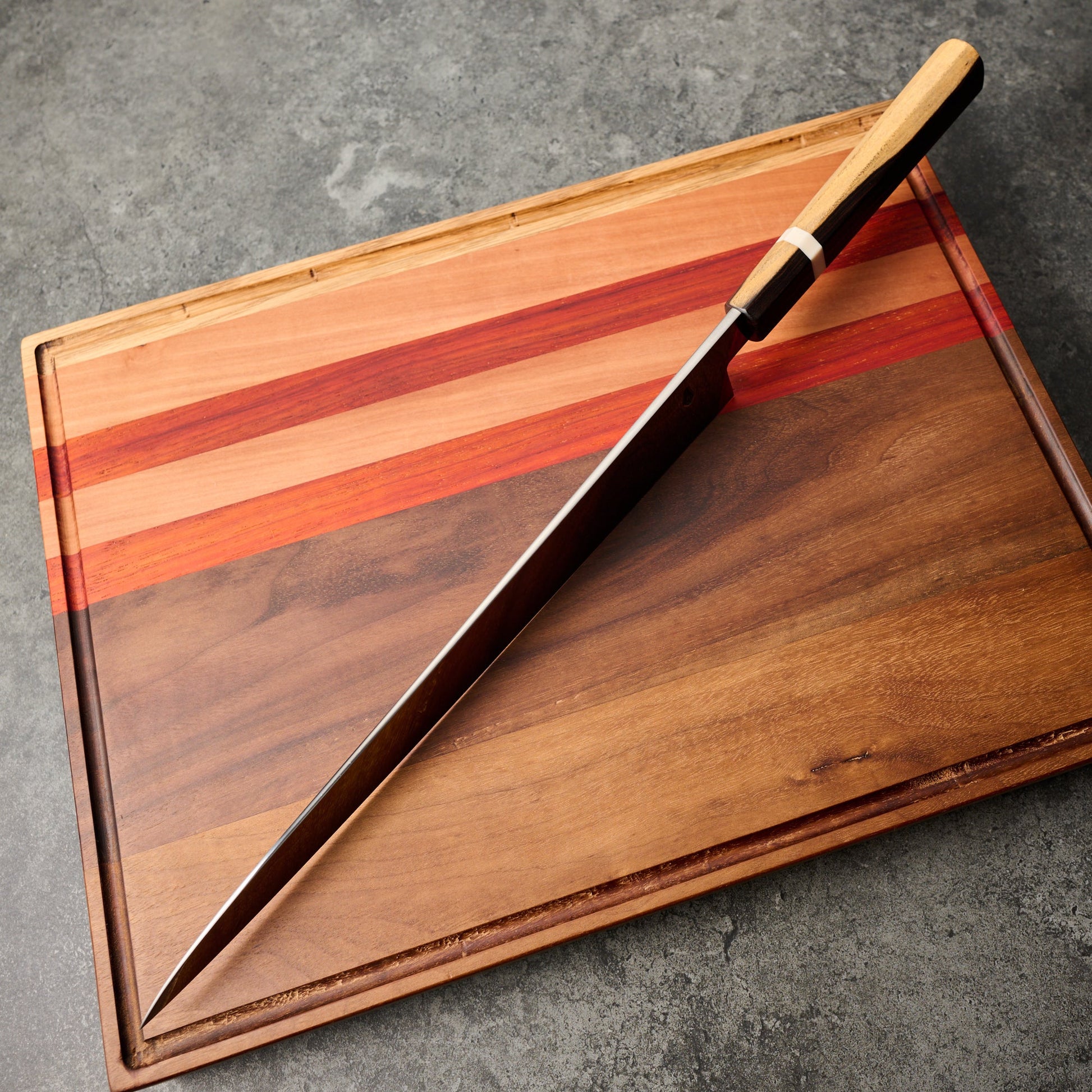 Sujihiki 305mm Honyaki 135Cr3 Rosewood & Imitation Ivory – view 8