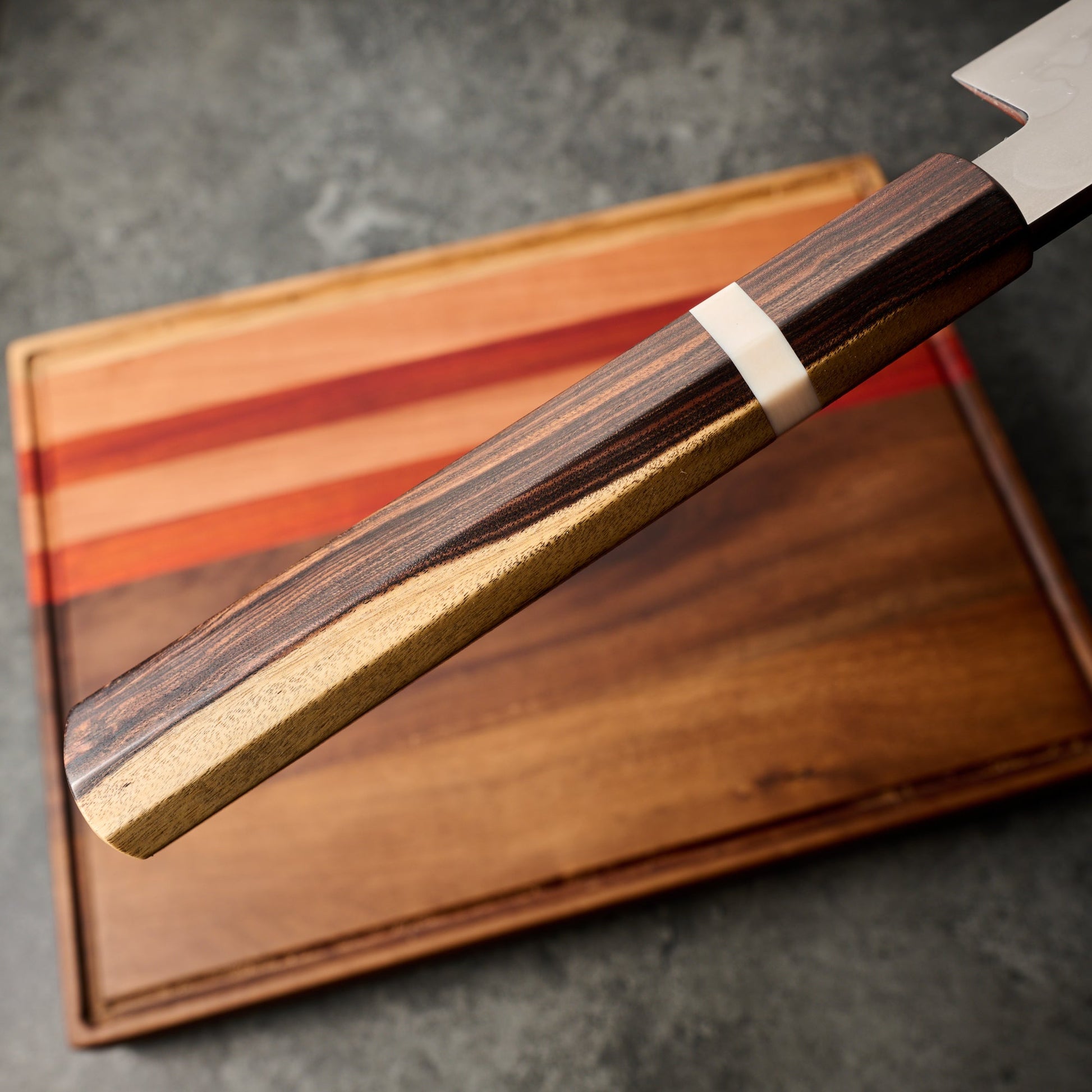 Sujihiki 305mm Honyaki 135Cr3 Rosewood & Imitation Ivory – view 9
