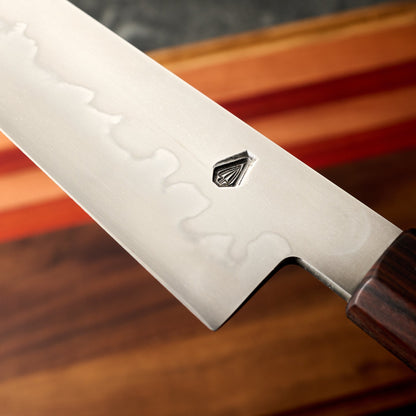 Sujihiki 305mm Honyaki 135Cr3 Rosewood & Imitation Ivory – side profile