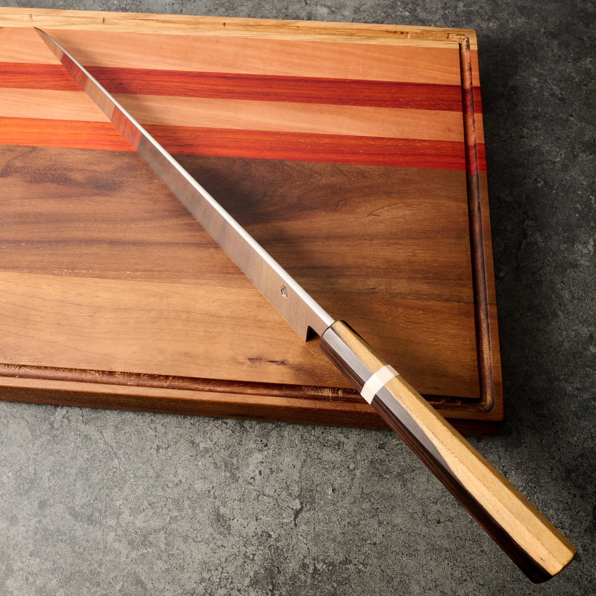 Sujihiki 305mm Honyaki 135Cr3 Rosewood & Imitation Ivory – view 7