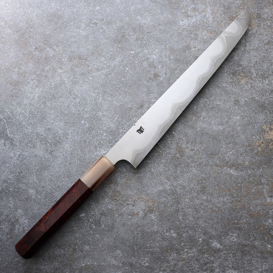 Sujihiki 305mm SanMai Stainless Clad 52100 Siam Rosewood & Buffalo Horn