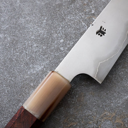 Sujihiki 305mm SanMai Stainless Clad 52100 Siam Rosewood & Buffalo Horn – side profile
