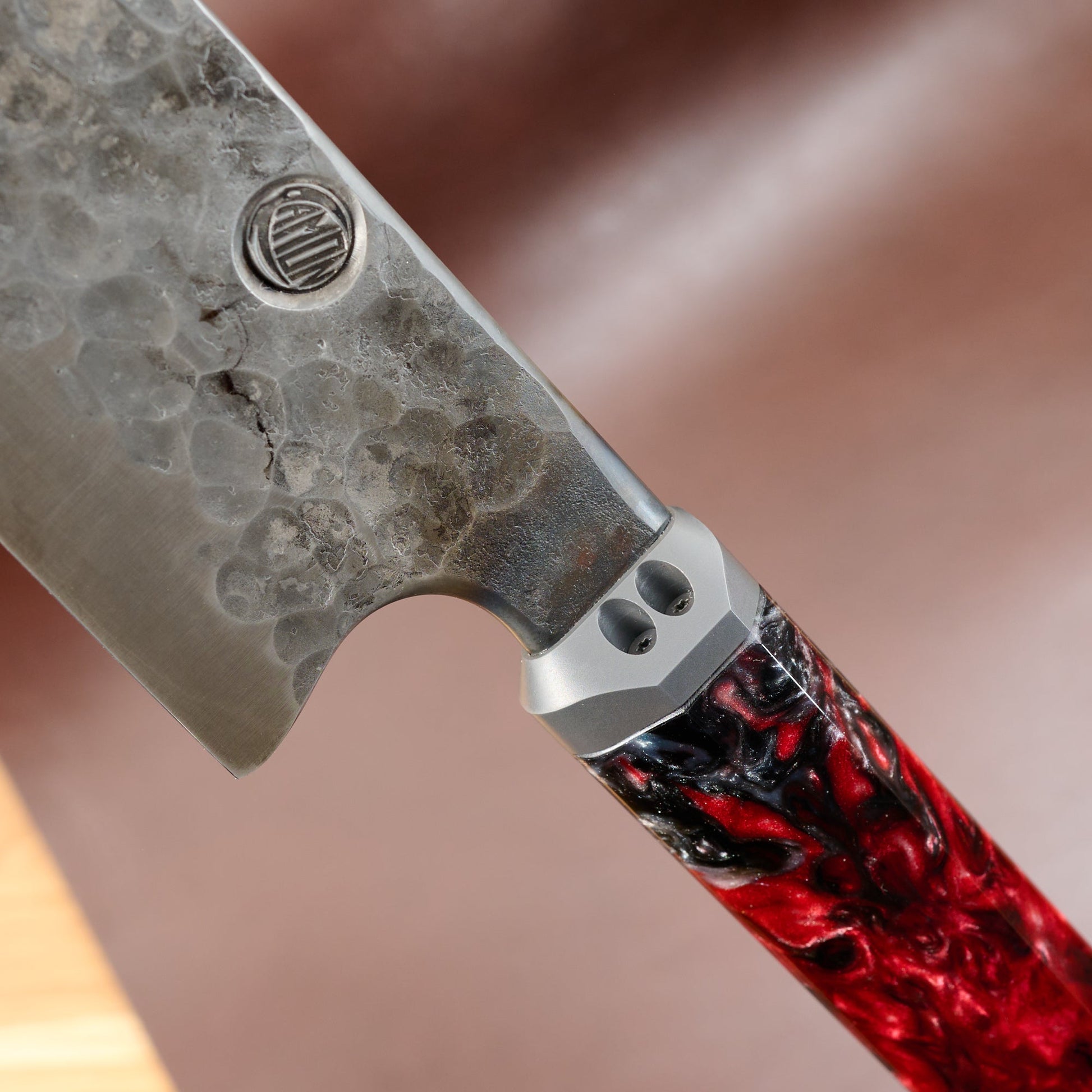 Sujihiki 315mm 'Denty' Blackout Huberite & Titanium – side profile