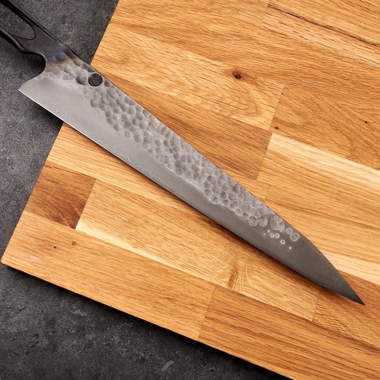 Sujihiki 315mm Monolithic Denty Black Out 'Kara At' – side profile