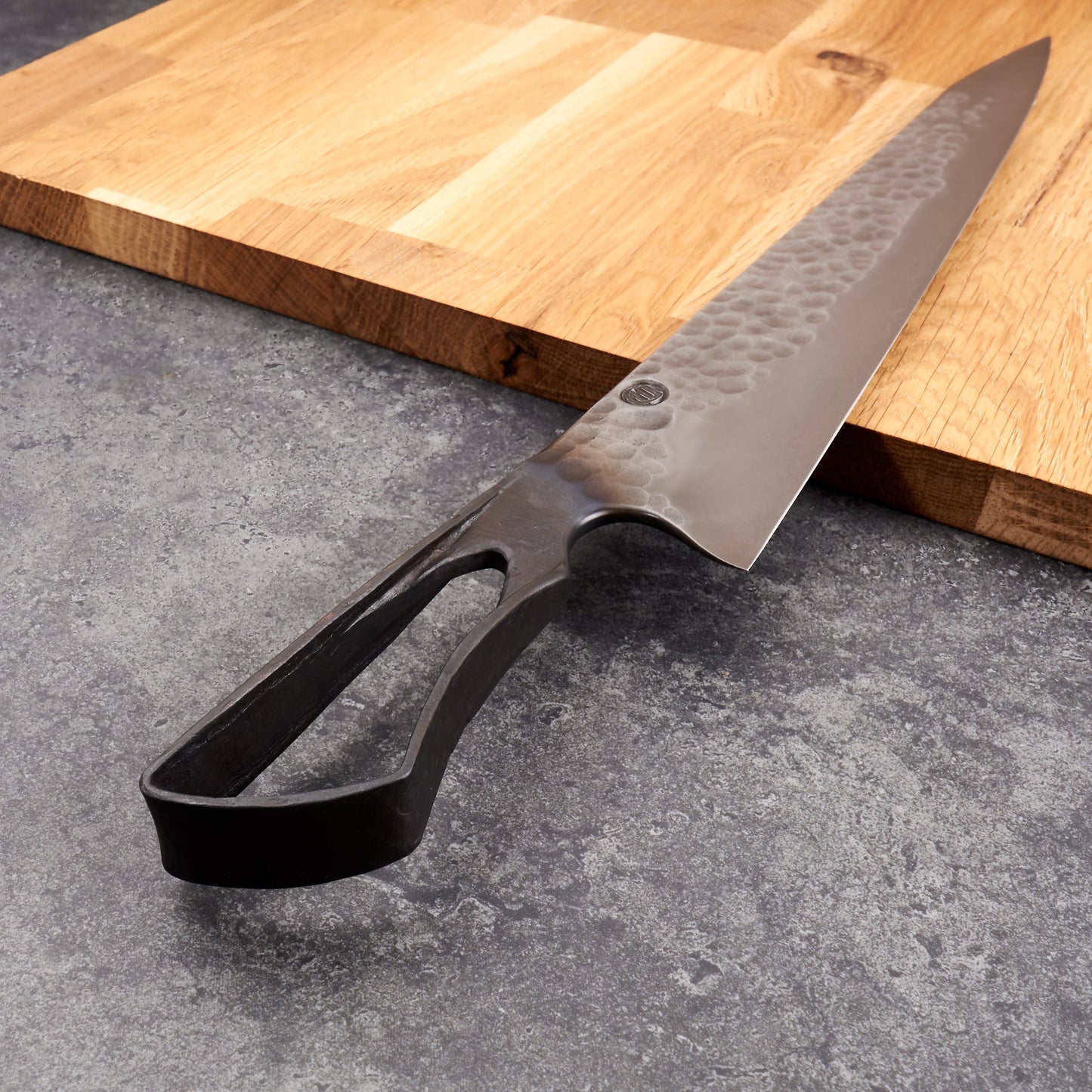 Sujihiki 315mm Monolithic Denty Black Out 'Kara At' – blade close-up