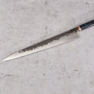 Kamon Knives Sujihiki 340mm Denty Kurouchi 1.2519 - Profile