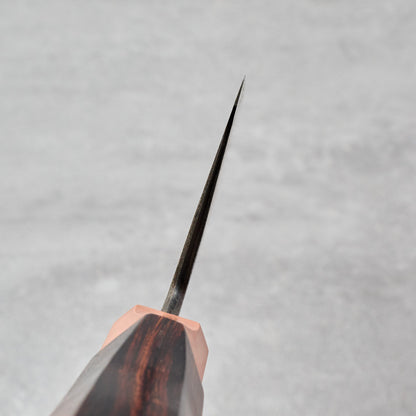 Gyuto 230mm Copper Etched Wrought SanMai SheffCut Core – blade close-up