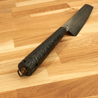 Utility 160mm 700 layer Damascus OB Composite & Brass – blade close-up