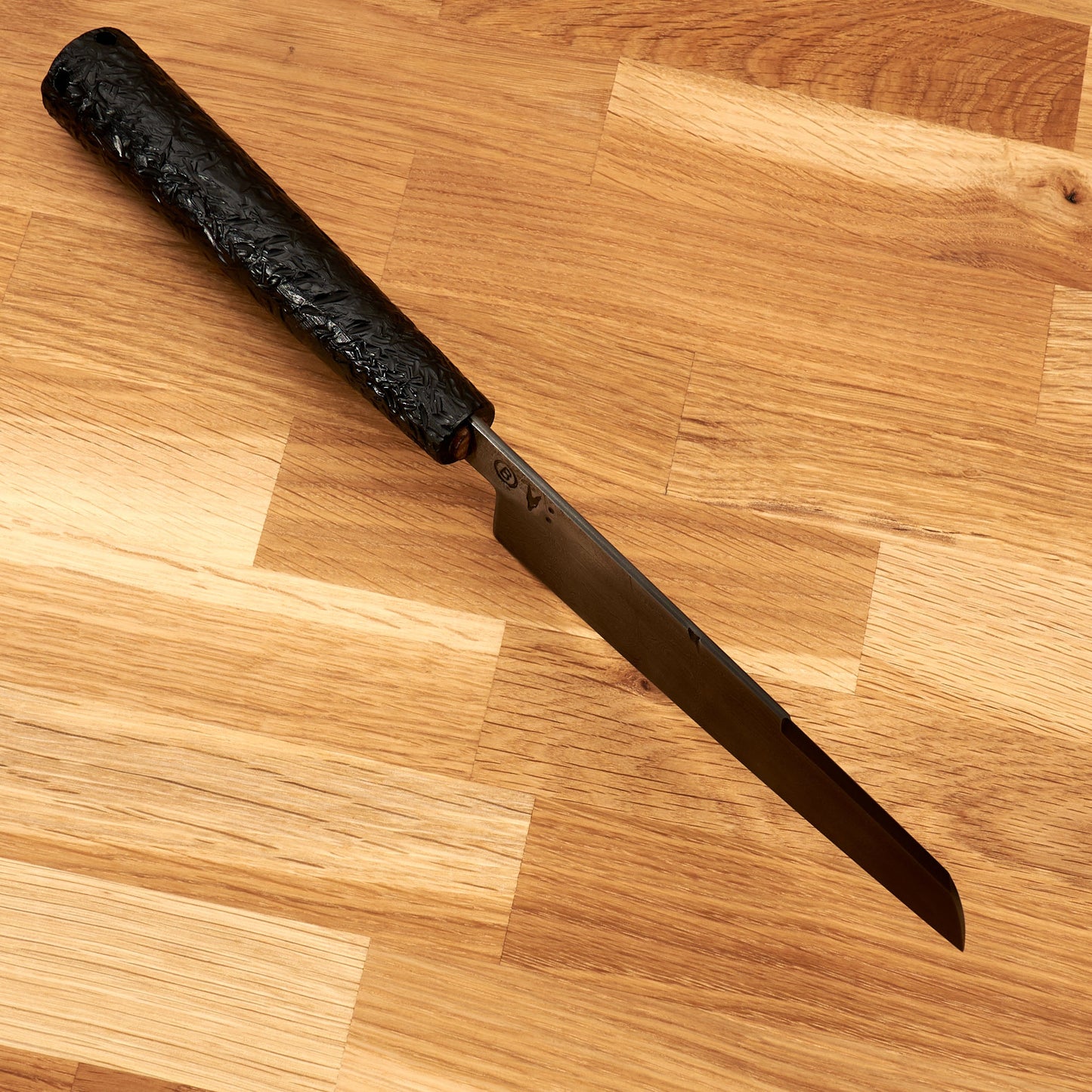 Utility 160mm 700 layer Damascus OB Composite & Brass – handle detail