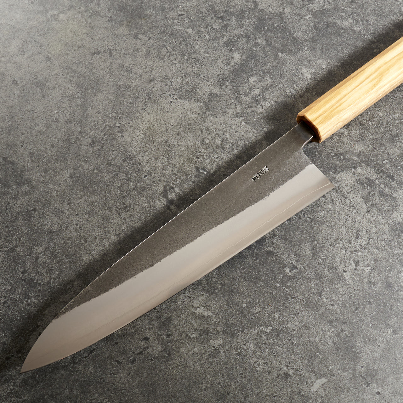 Yoshikane SKD Gyuto 210mm with Mono Olive Wood Handle - Profile