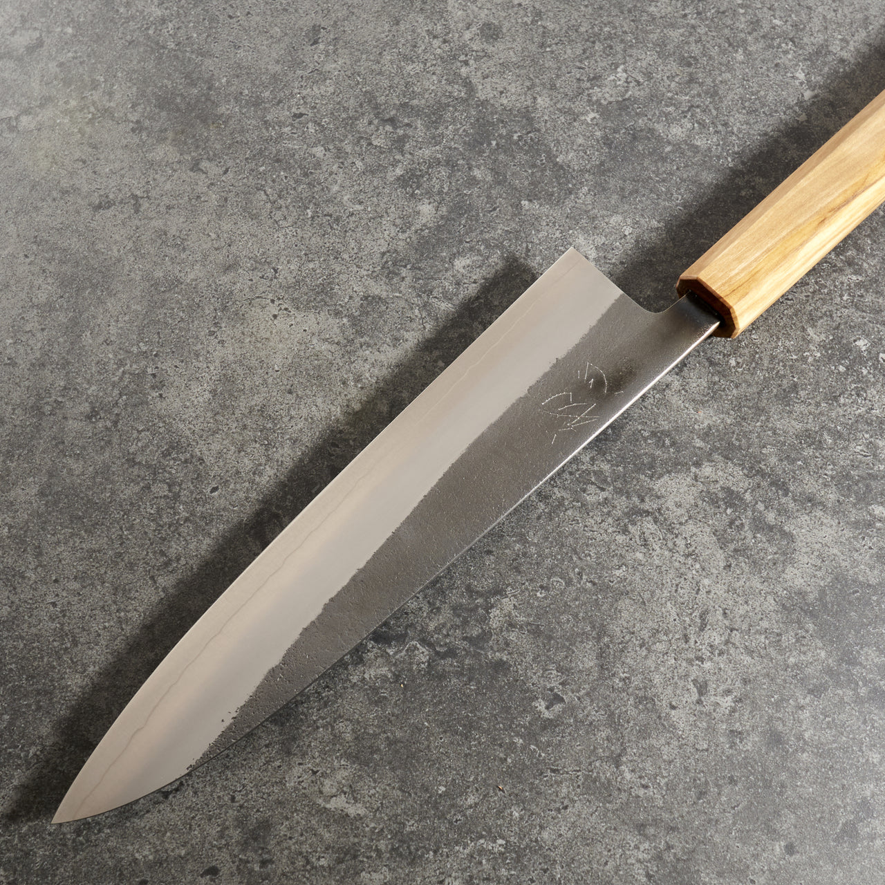 Yoshikane SKD Gyuto 210mm with Mono Olive Wood Handle - Profile