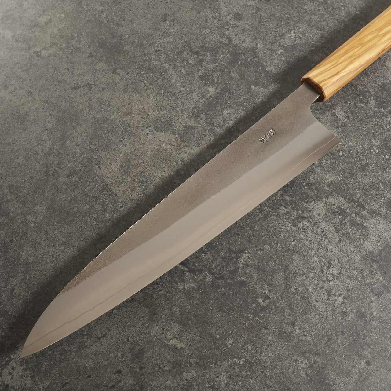 Yoshikane SKD Gyuto 240mm with Mono Olive Wood Handle - Profile