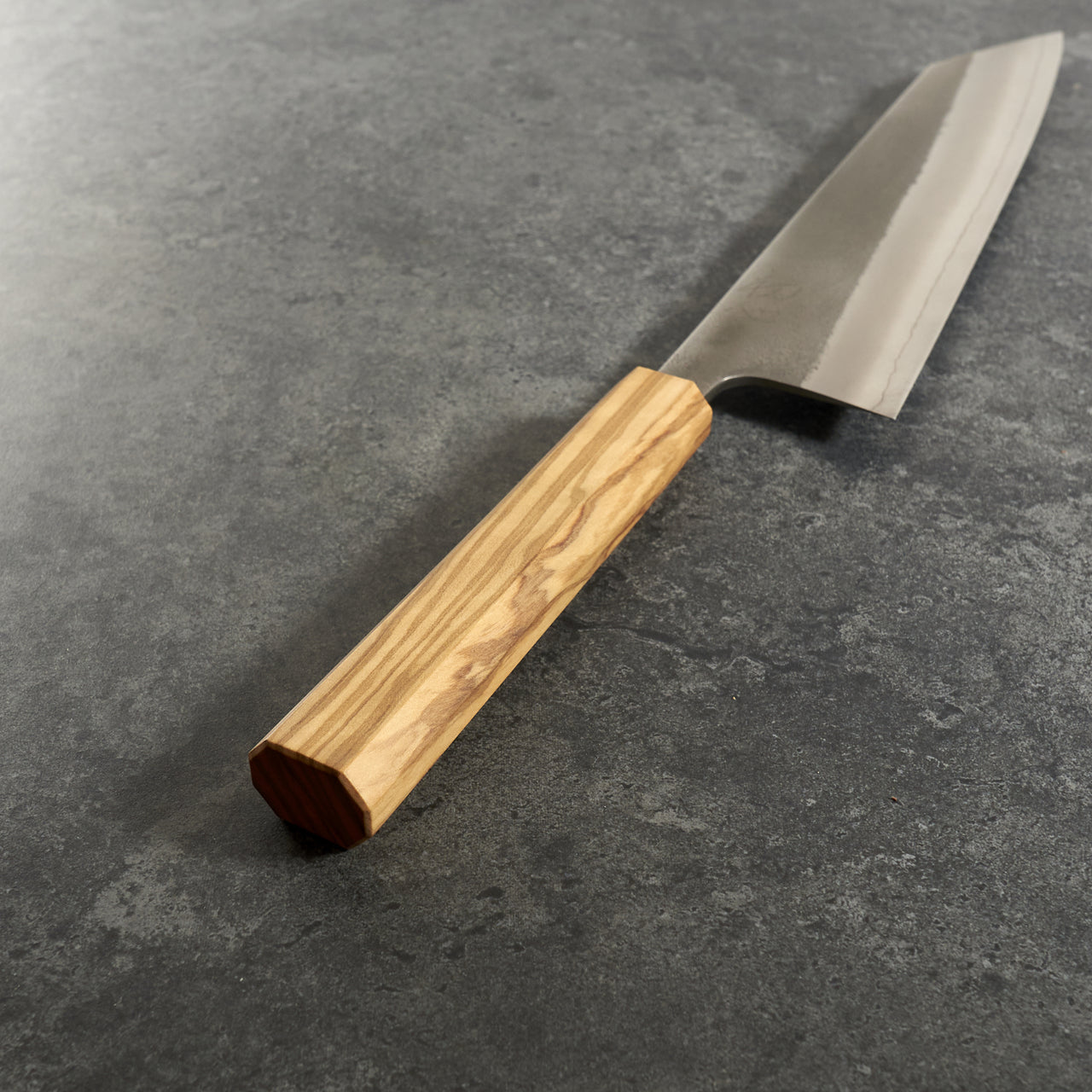 Yoshikane SKD Kiritsuke 240mm with Mono Olive Wood Handle - Handle