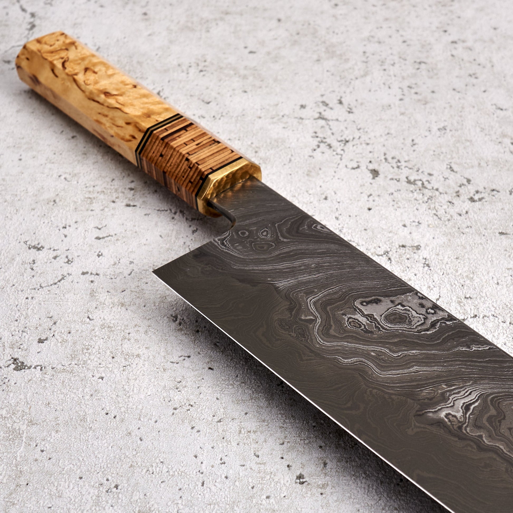 Gyuto 240mm Yuzen Damascus San Mai – view 7