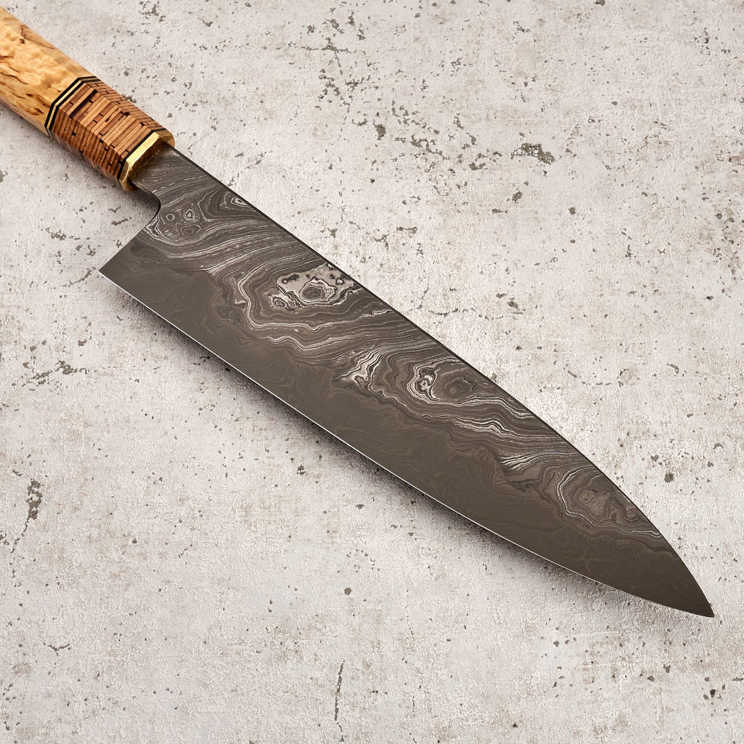 Gyuto 240mm Yuzen Damascus San Mai – view 6