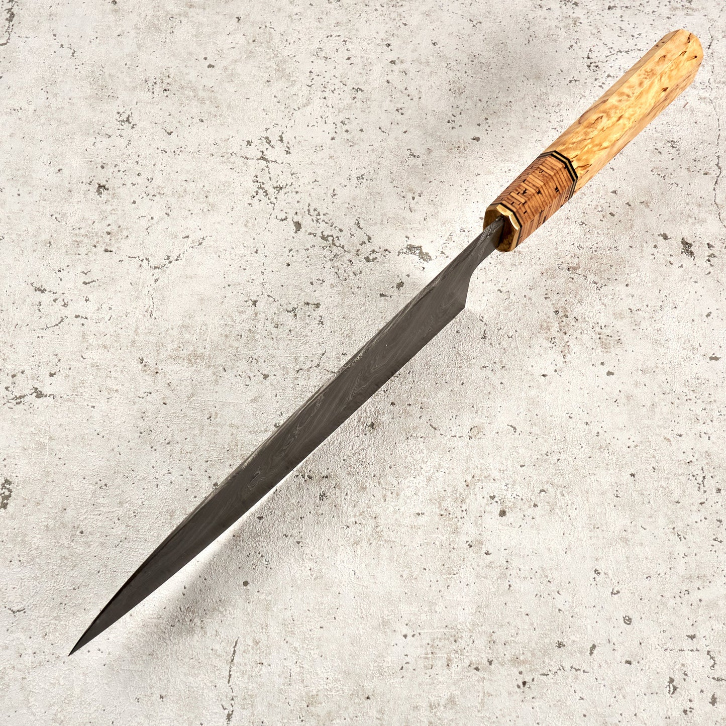 Gyuto 240mm Yuzen Damascus San Mai – handle detail