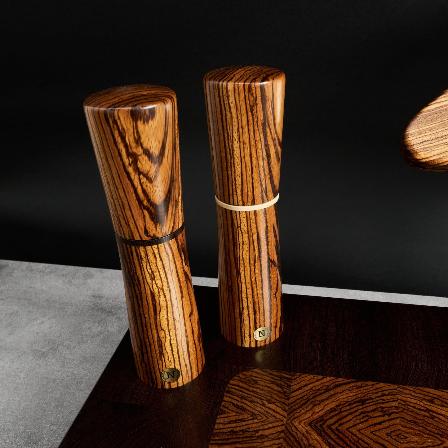 Milan X JustNoble Zebrano Mise-En-Place Set – blade close-up