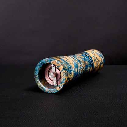 nobleMill® Peppermill Box Elder Burl Blue Stabilized – detail view