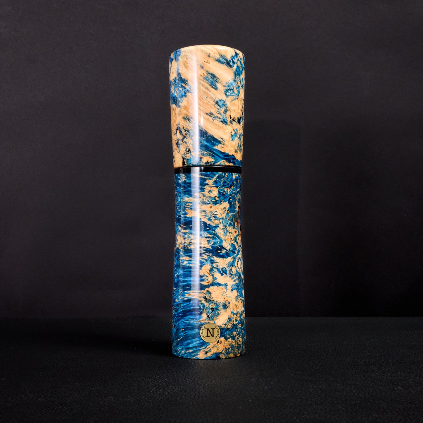 nobleMill® Peppermill Box Elder Burl Blue Stabilized