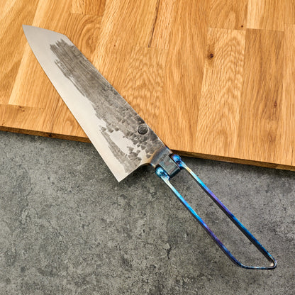 Bunka 240mm 'Wave' KU Anodized Titanium Frame Forged & Riveted Handle