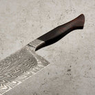 Martin Huber Chef Knife 220mm Feather Damascus "S" Grind with Integral Ironwood Handle - Integral Profile