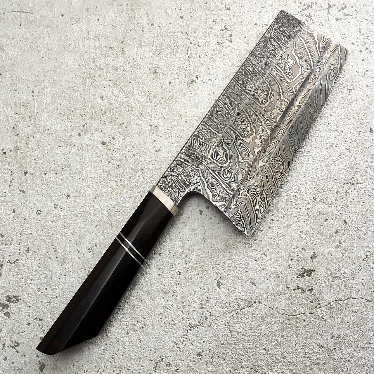 Martin Huber 109 layer Mosaic Twist Cleaver 165mm Double S-Grind - Blade