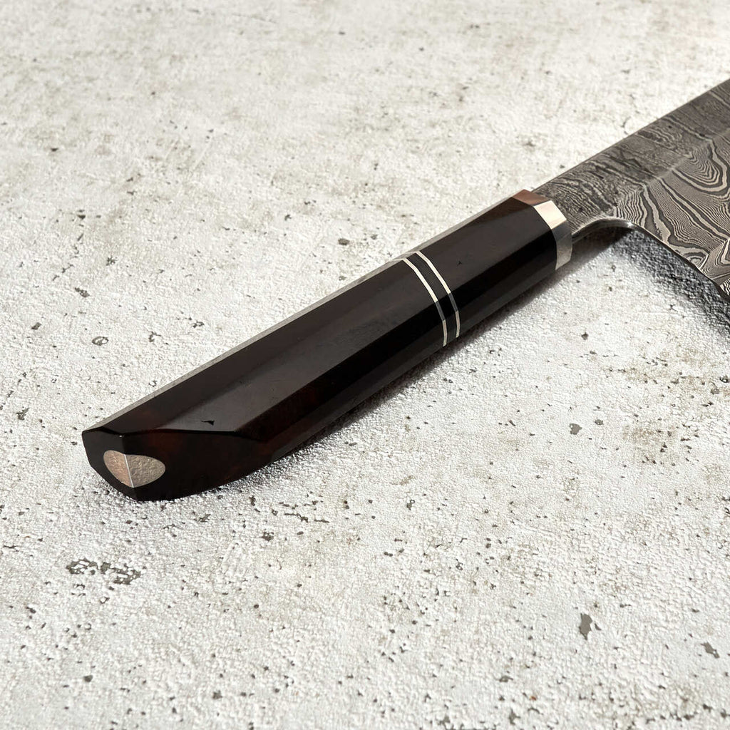 Martin Huber 109 layer Mosaic Twist Cleaver 165mm Double S-Grind - Handle