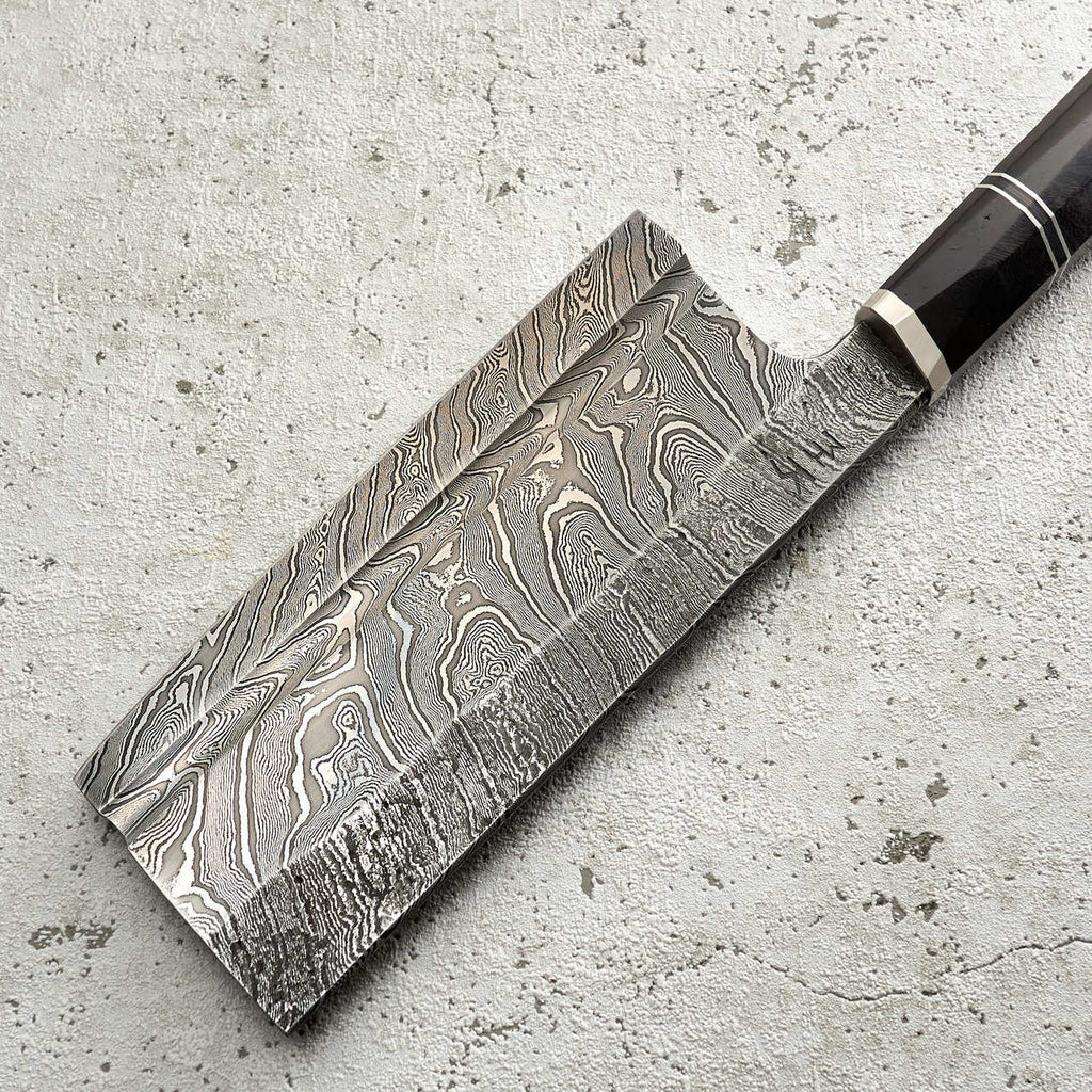 Martin Huber 109 layer Mosaic Twist Cleaver 165mm Double S-Grind - Profile