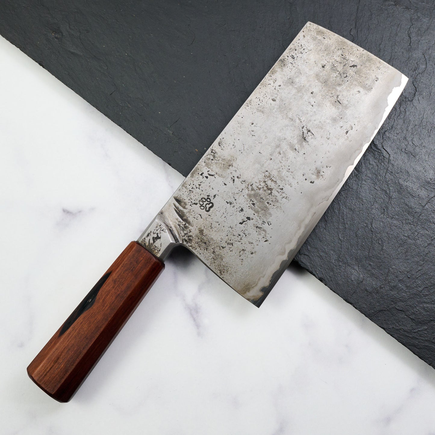 Cleaver 175mm Wrought Iron Clad Aogami #2 Water Quenched