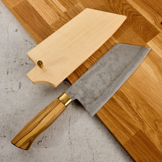 Cleaver 185mm X 69mm Damascus Clad 135Cr3 Kasumi