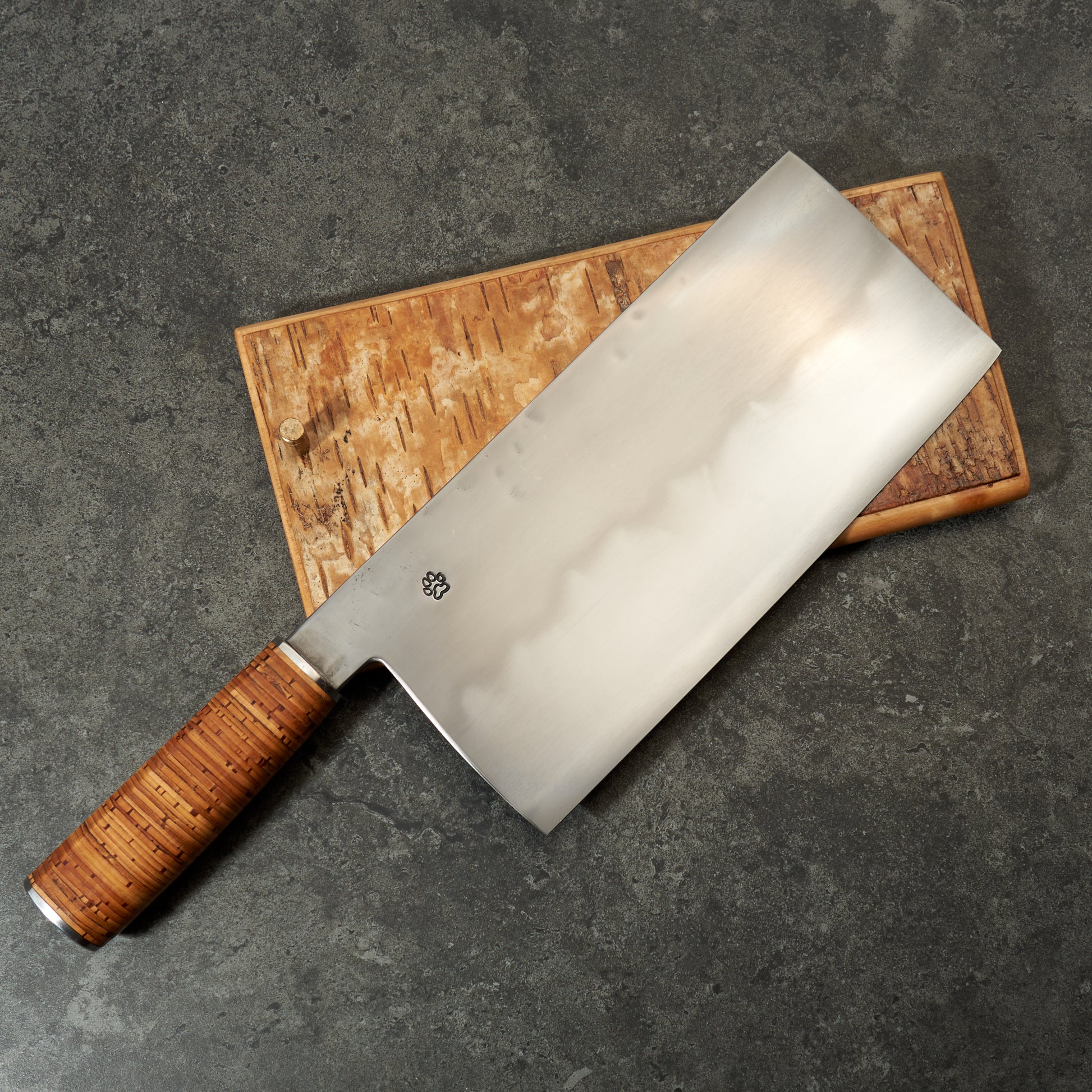 Cleaver 225mm X 105mm Honyaki 'S' Grind Birchbark & Stainless