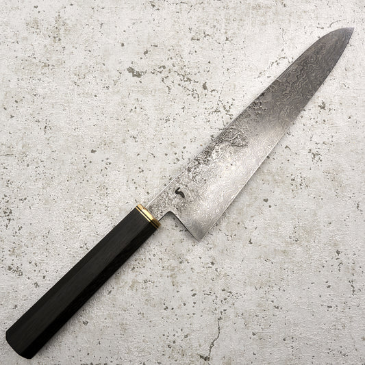 Fredrik Spåre Gyuto 220mm Damascus 1.2419 15n20 Bog Oak with Saya - Blade