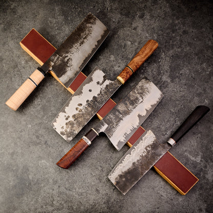 Knife Magnet Oak & Tan Leather