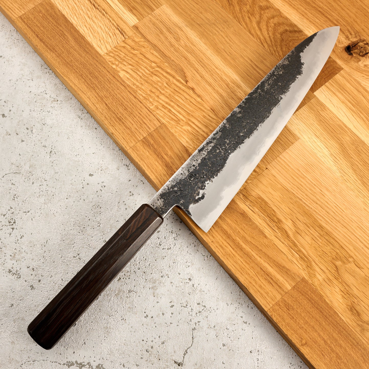 Gytuo 235mm Wrought Iron San Mai Ancient Oak and Ziricote