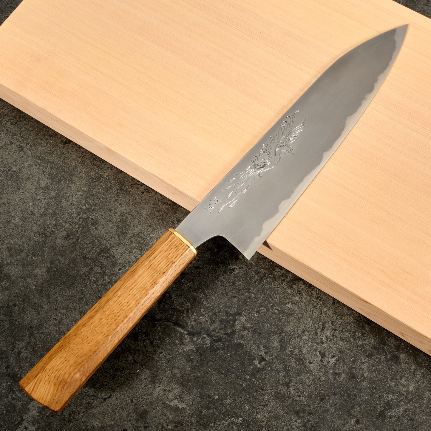 Gyuto 216mm Wrought Iron Clad 135Cr3 Full Kasumi 'Phénix' Mali Irie-Cros