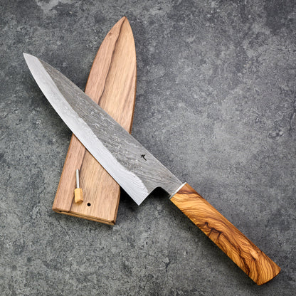 Gyuto 235mm Damascus Twist Clad 135Cr3 Deep Etch