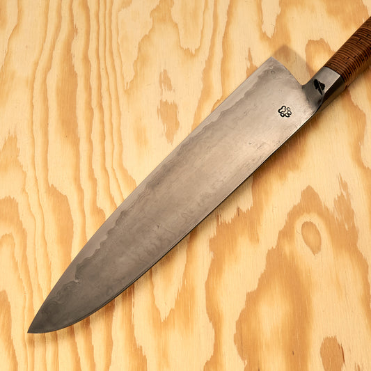 Gyuto 240mm Wrought Iron San Mai Integral Birchbark & Brass